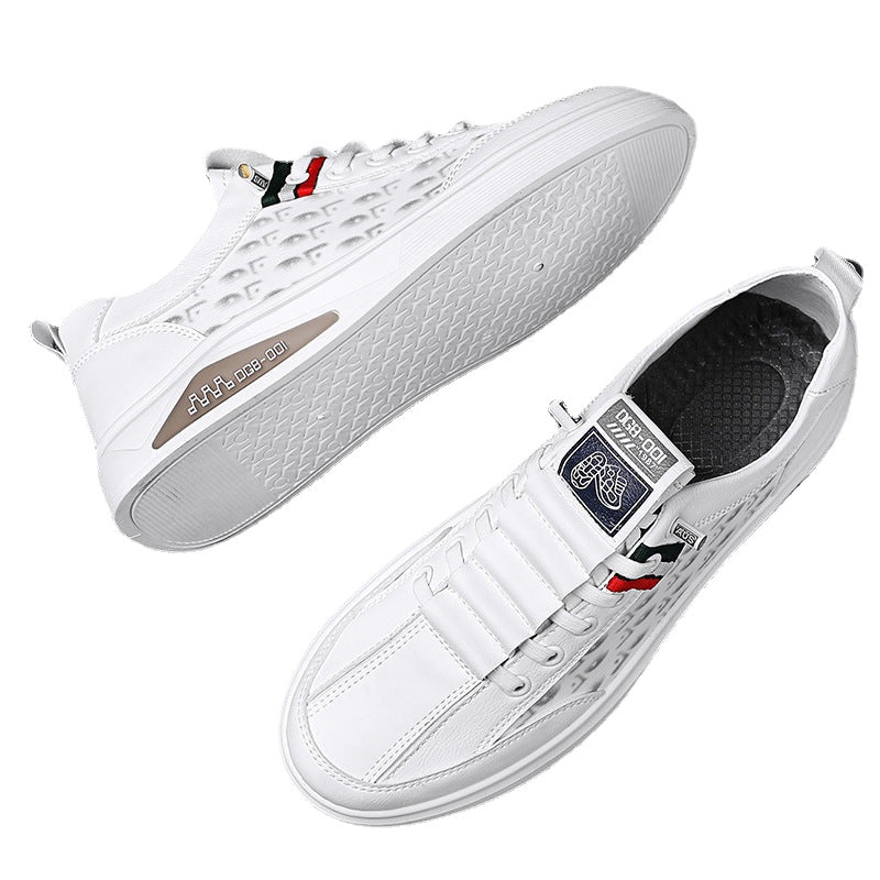 Small white men shoes in autumn and breathable flat shoes for men&#039;s sports and leisure in summer, men&#039;s versatile shoes with one pedal and work tide.