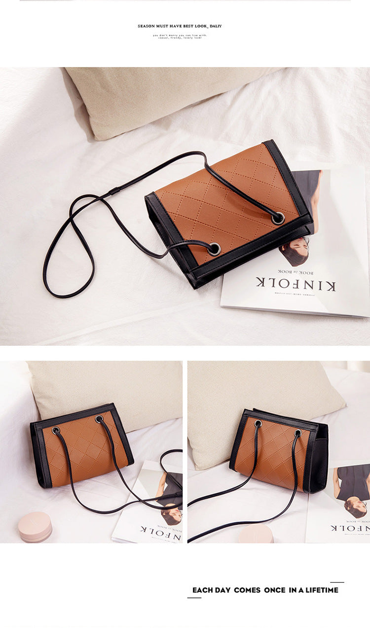 Foreign trade wholesale 2024 new Korean version pressed checkered handbag customizable logo crossbody mobile phone bag