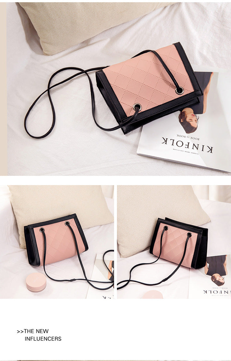 Foreign trade wholesale 2024 new Korean version pressed checkered handbag customizable logo crossbody mobile phone bag
