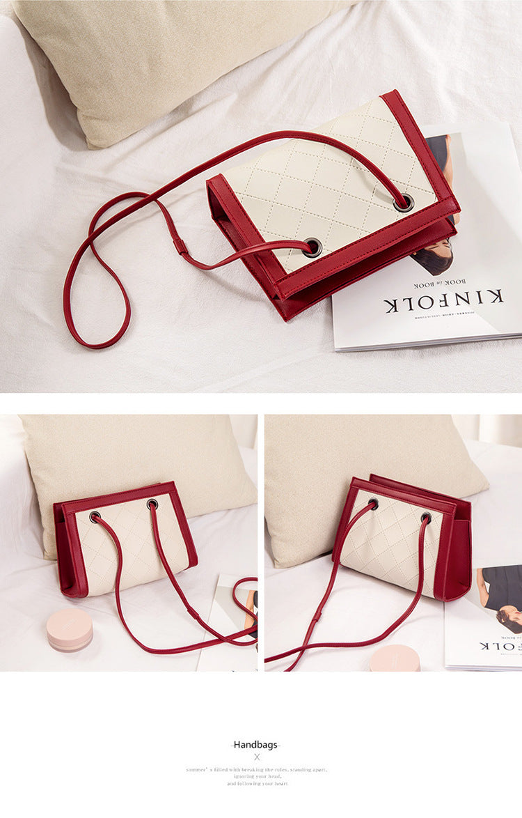 Foreign trade wholesale 2024 new Korean version pressed checkered handbag customizable logo crossbody mobile phone bag