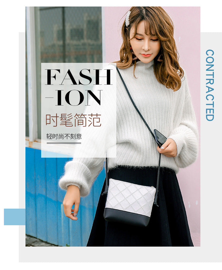 Popular new style women's bag single shoulder crossbody bag embossed rhombus retro bucket bag