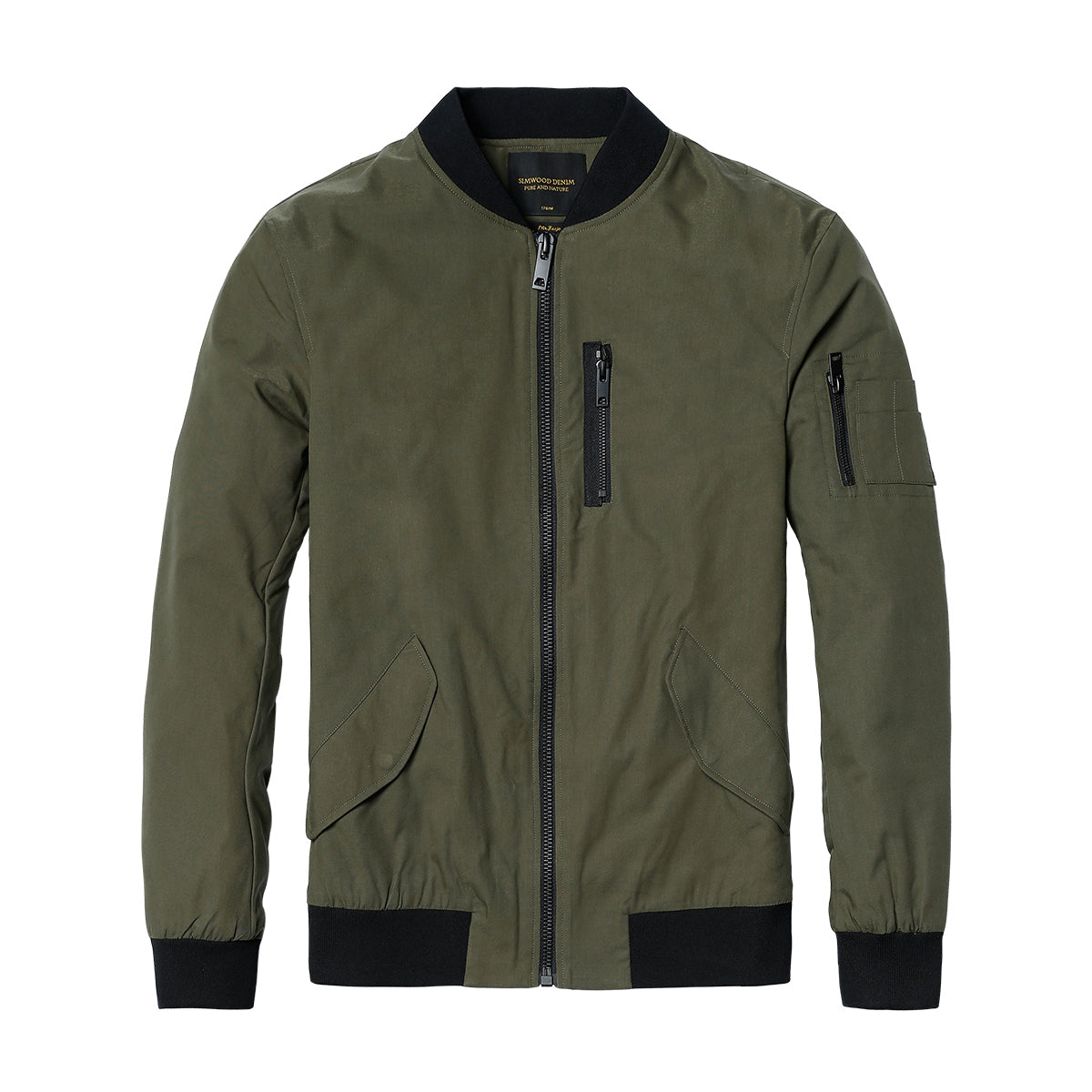 wood men's autumn men's casual baseball uniform arm zipper slim baseball collar jacket