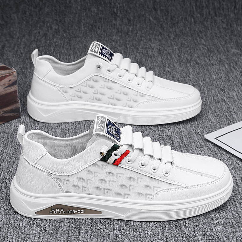 Small white men shoes in autumn and breathable flat shoes for men&#039;s sports and leisure in summer, men&#039;s versatile shoes with one pedal and work tide.