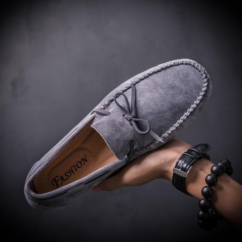 New retro British style men's shoes, casual Korean version, one foot soft sole bean shoes, autumn driving trend men's shoes