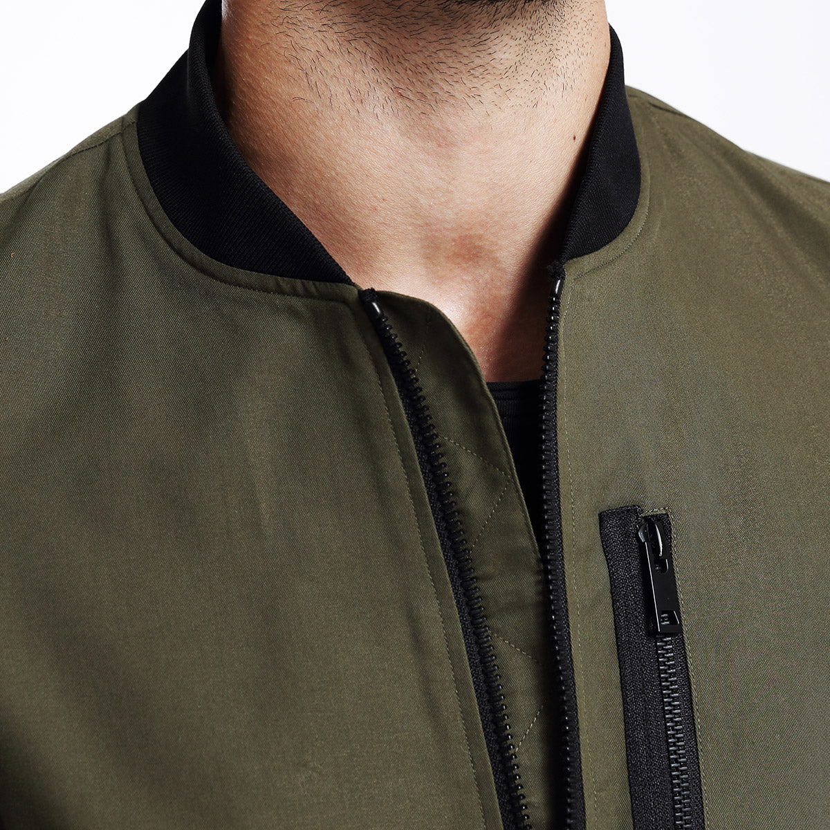 wood men's autumn men's casual baseball uniform arm zipper slim baseball collar jacket