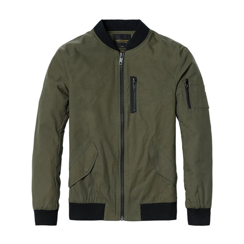 wood men's autumn men's casual baseball uniform arm zipper slim baseball collar jacket