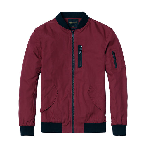 wood men's autumn men's casual baseball uniform arm zipper slim baseball collar jacket