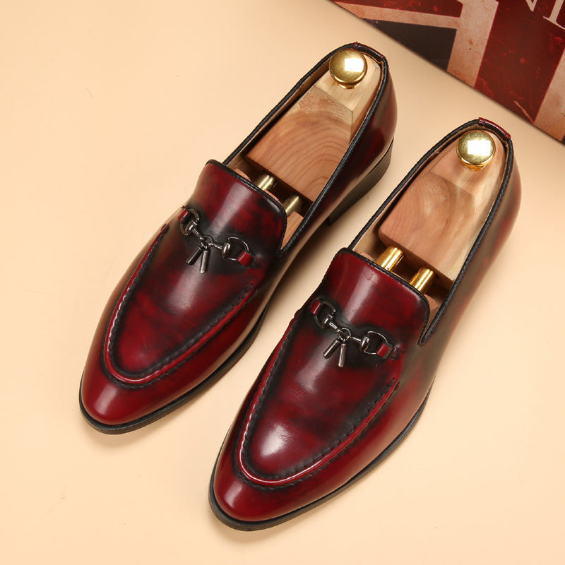 Spring and Summer Personality Slip-on Lazy Shoes Polished Nightclub Social Guy Peas Shoes Men's British Style Trendy Shoes Retro