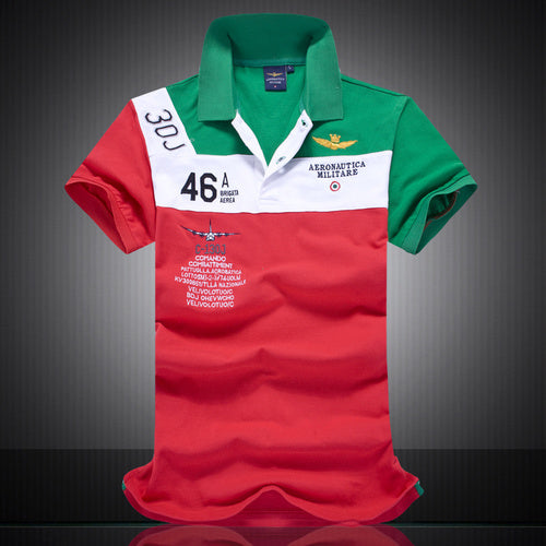 Summer wear color new men's top stitching embroidery cotton POLO shirt Cotton half sleeve loose large size T-shirt