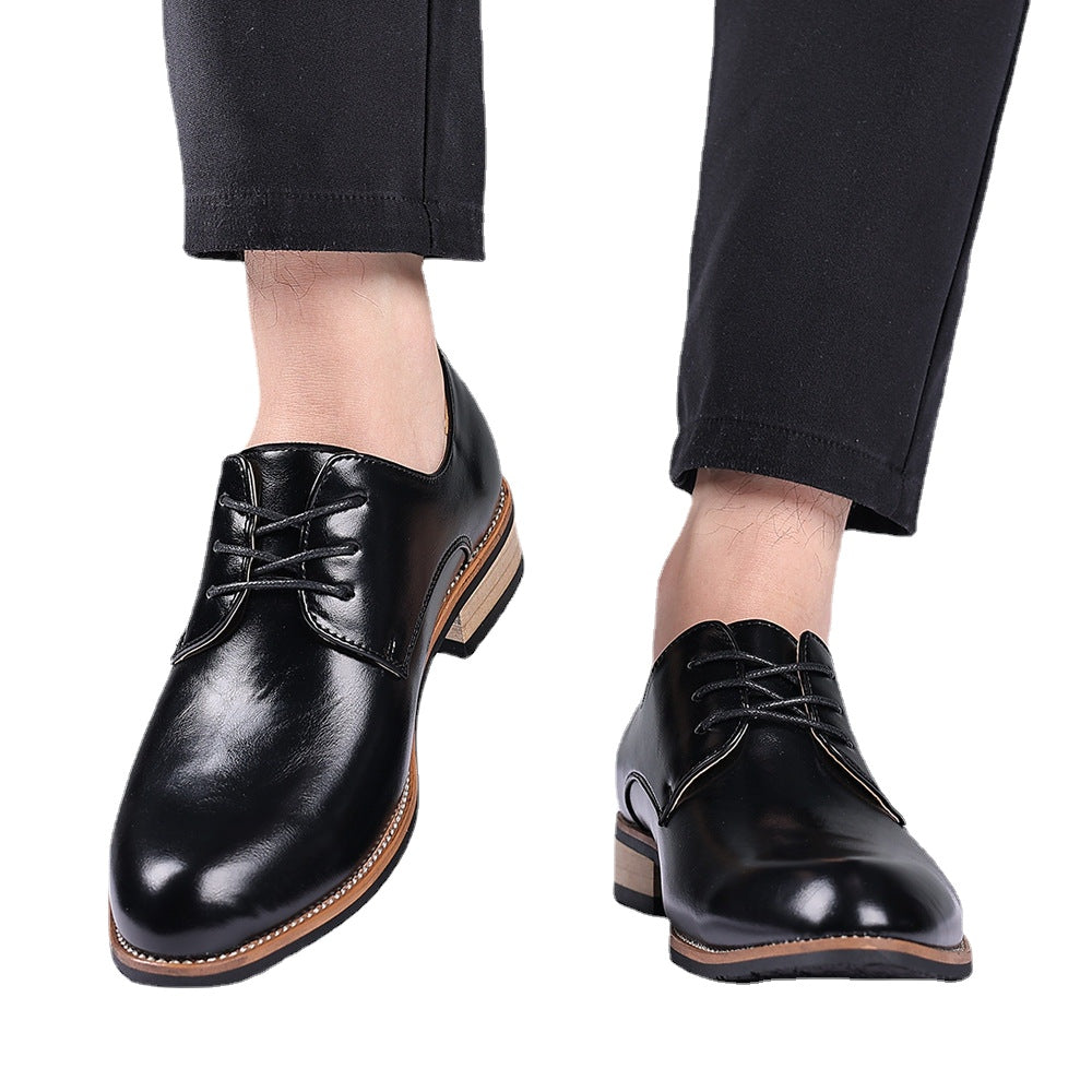 Versatile New Men's Shoes Business Dress Work Shoes Men's English Style Soft Sole Black Professional Casual Leather Shoes Men