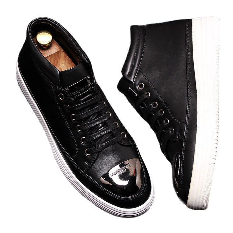 men's short leather jeans boots