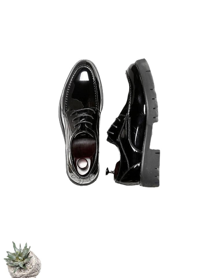 Huaque pointed patent leather strap men's Korean version of the trend business dress casual shoes 101