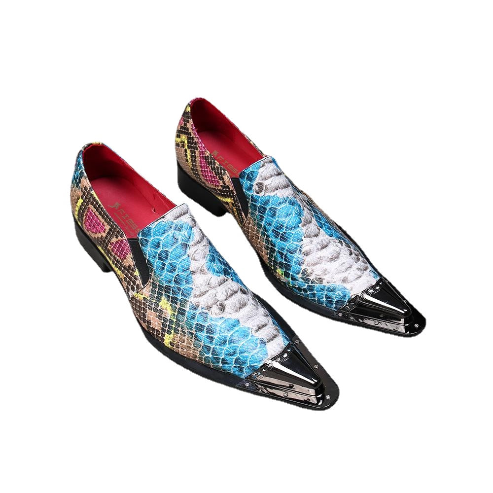 2023 new hairdresser leather shoes leather pointed foreign leather shoes sleeve foot leisure low top shoes able shoes cool