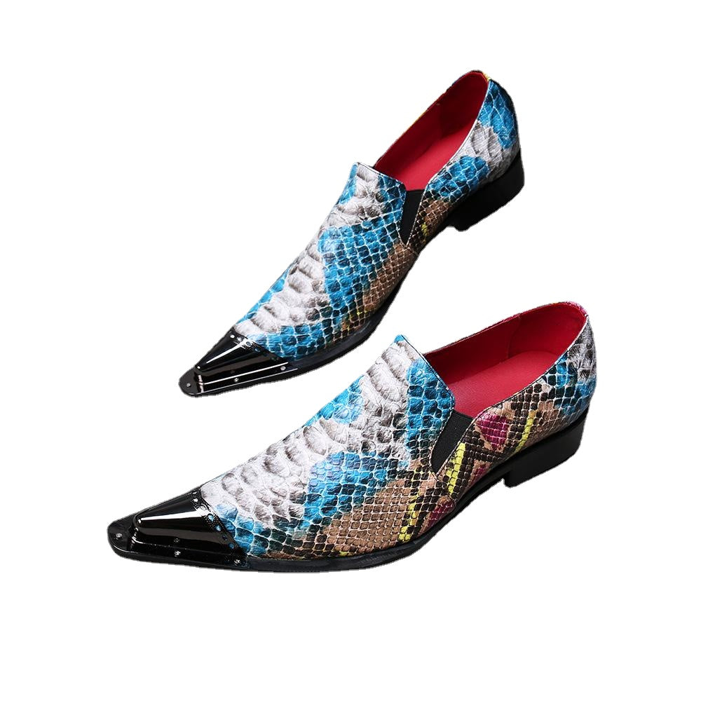 2023 new hairdresser leather shoes leather pointed foreign leather shoes sleeve foot leisure low top shoes able shoes cool