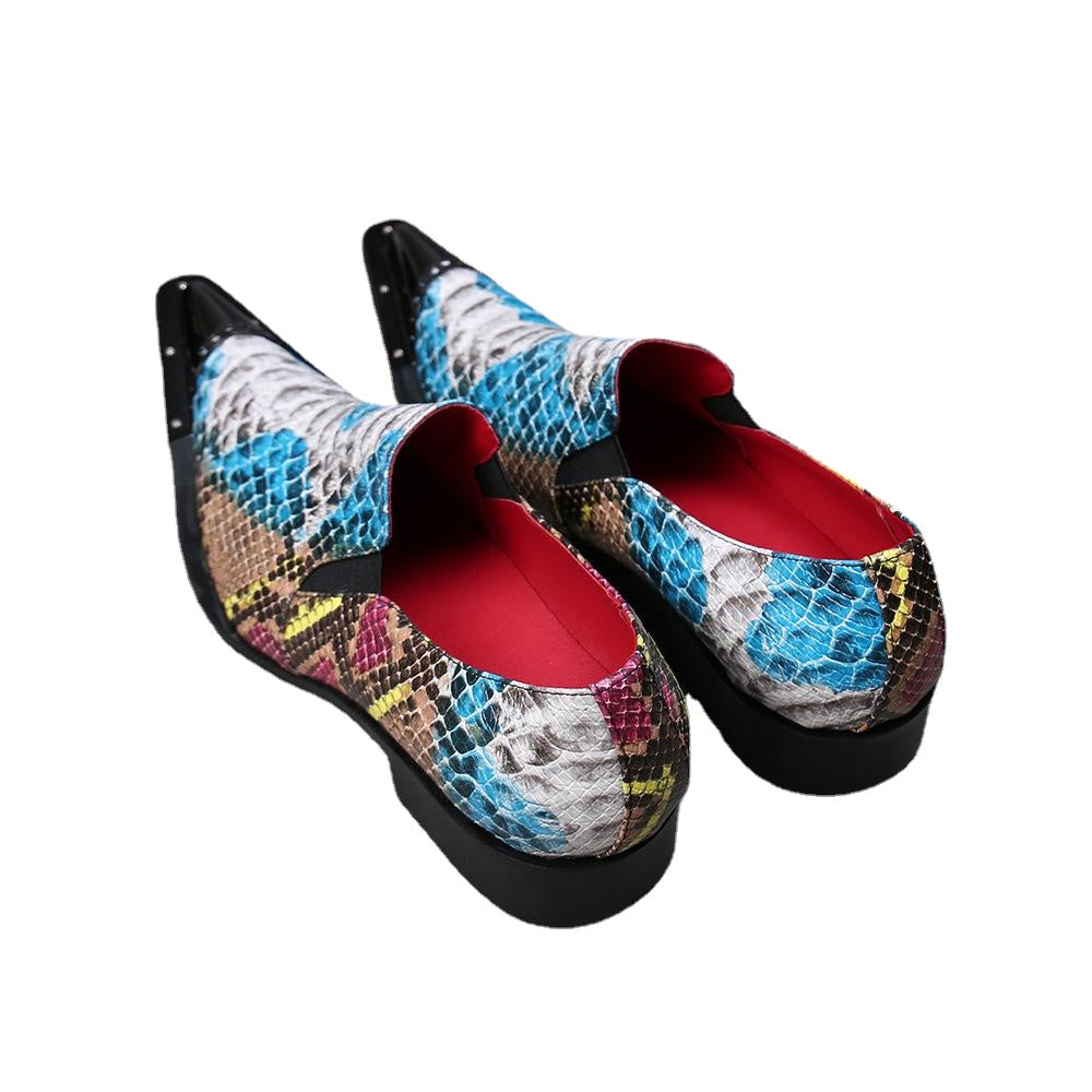 2023 new hairdresser leather shoes leather pointed foreign leather shoes sleeve foot leisure low top shoes able shoes cool