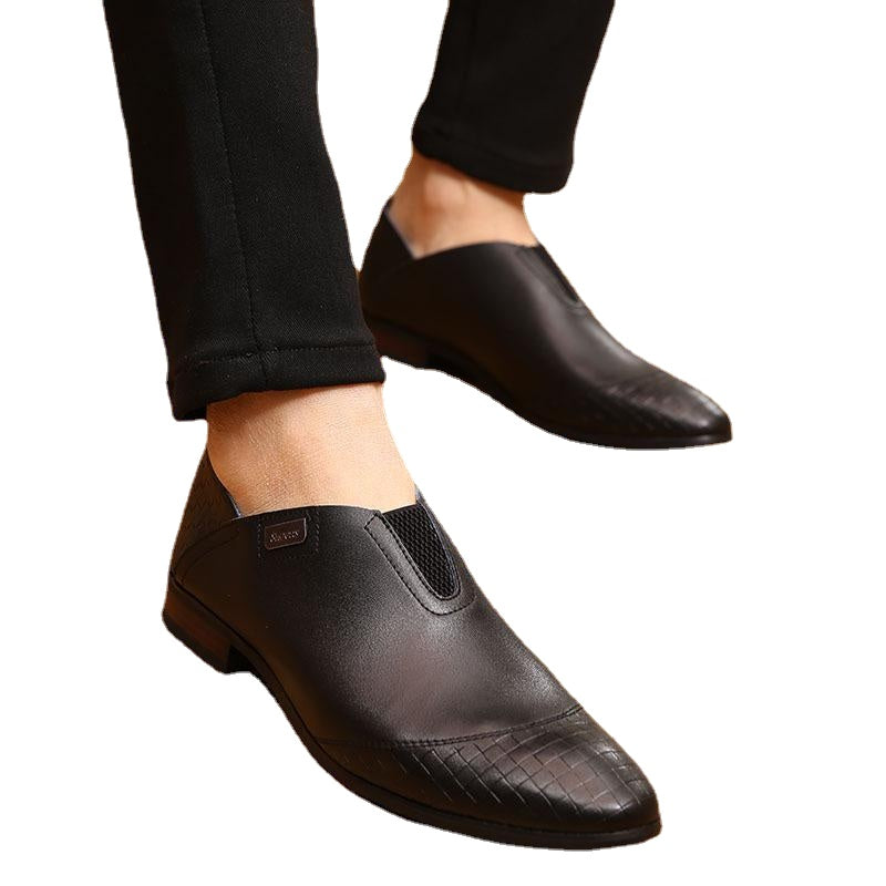 men's foot set England leather pointed leisure men's soft leather shoes men