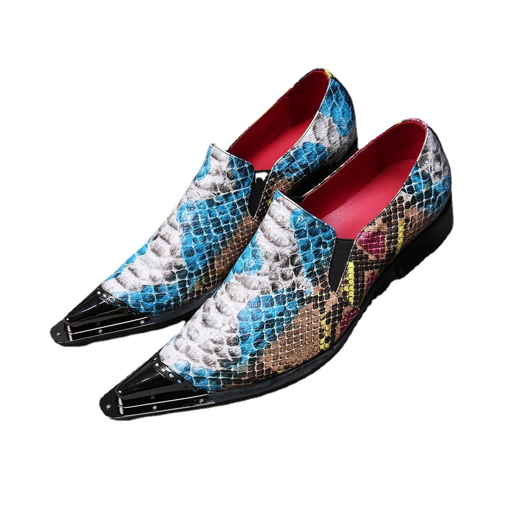 2023 new hairdresser leather shoes leather pointed foreign leather shoes sleeve foot leisure low top shoes able shoes cool