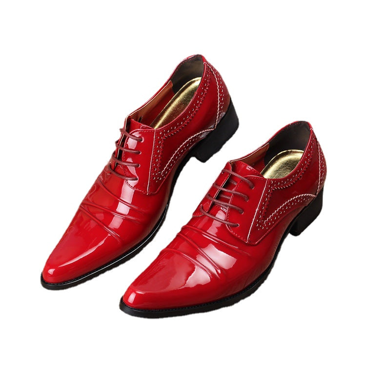 Super-pointed Leather Shoes Fashion Korean Low-top Shoes Painted Leather Hair Style