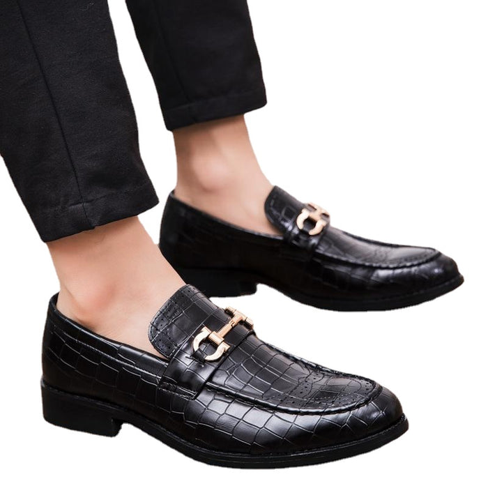 Cross border large autumn British block men's shoes Korean version men's wedding shoes increase business dress casual leather shoes men