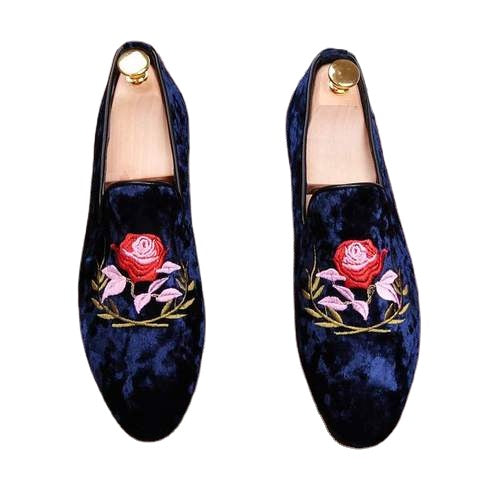 British personality tide shoes embroidery retro casual men's shoes nightclub a pedal shoes hair stylist tip WZ
