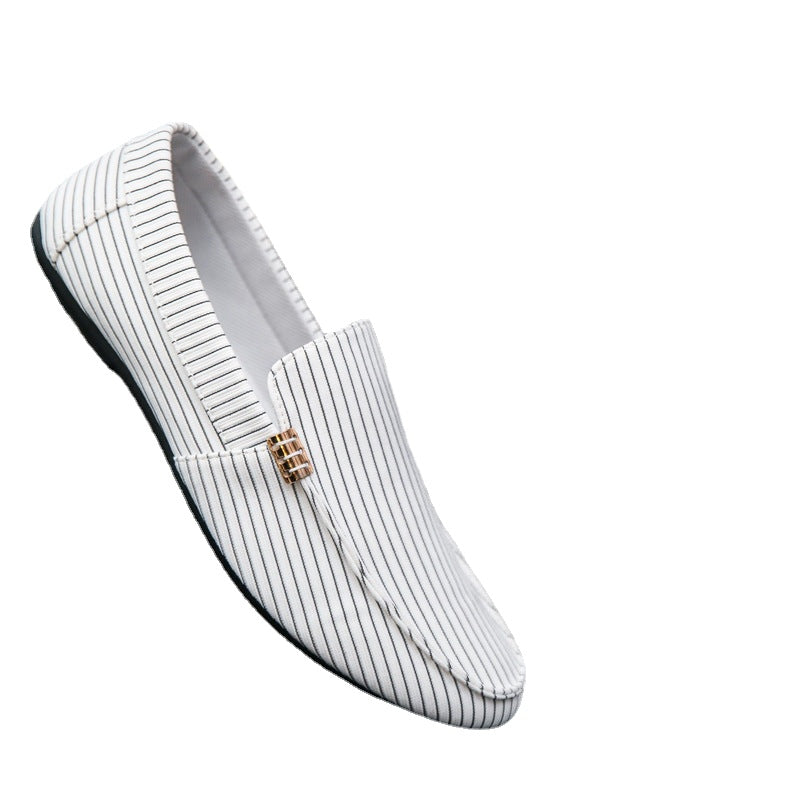 23 spring new men's shoes social guy casual shoes lazy tide shoes set foot peas shoes men's stripes